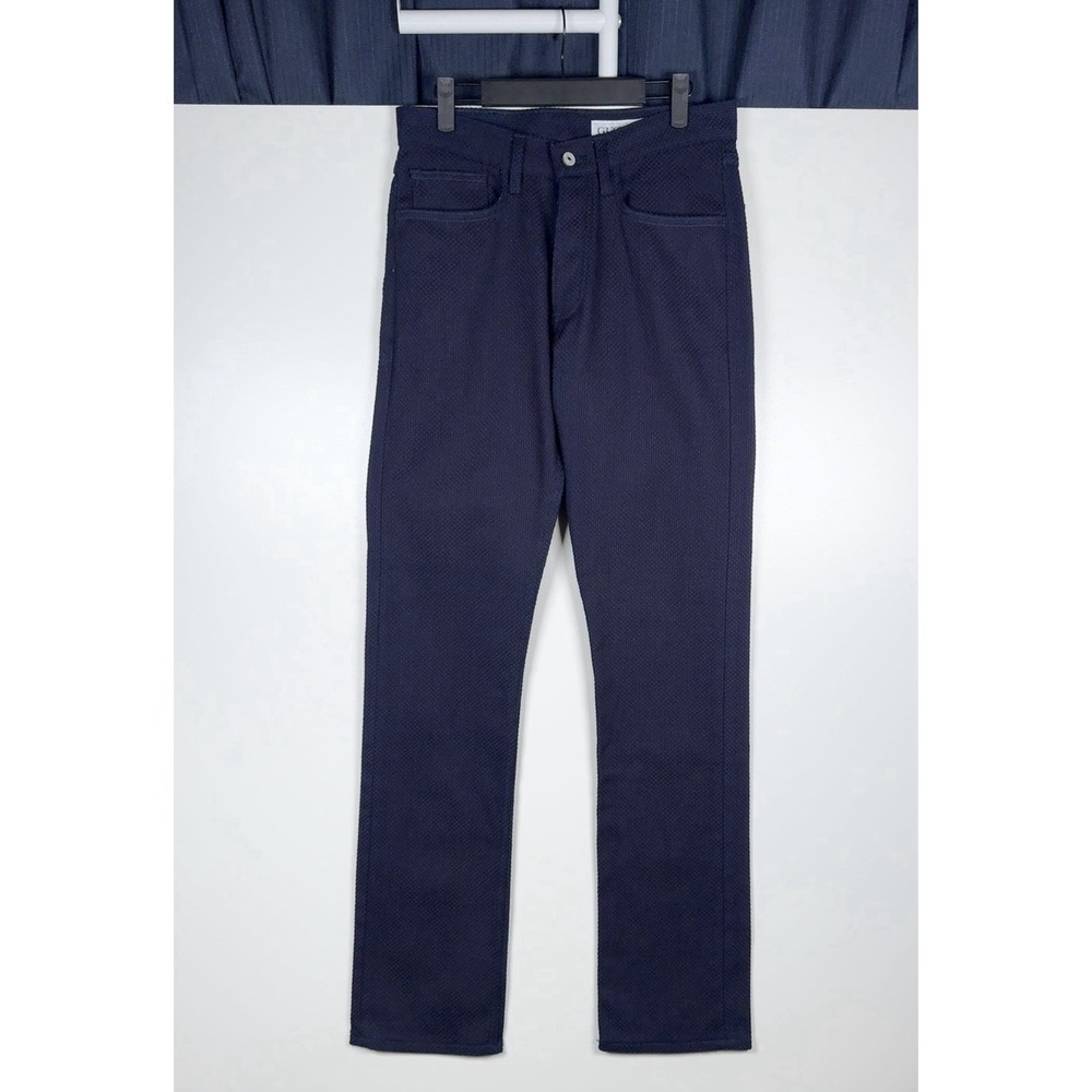 GUSTIN Pants Straight Japan Indigo Blue Thick Basket Weave Men's 32 (Fits 31x34)